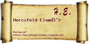 Herczfeld Elemér névjegykártya